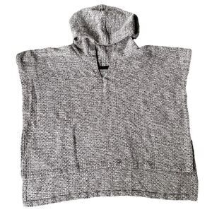 Poncho Women's One Size Knit Shawl Hooded Beige Tan Sandy Autumn Fall Casual